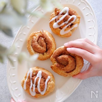 手軽に絶品！【シナモンロールスコーン】バター不使用！