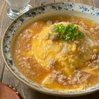 ふわとろ卵とひき肉の餡掛けごはん