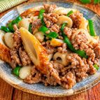 【ちくわとピーマンの肉味噌炒め】食感が楽しい♪