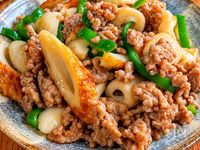 【ちくわとピーマンの肉味噌炒め】食感が楽しい♪