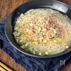夏らしく【ねぎ塩ツナそうめん】切って混ぜるだけで最高
