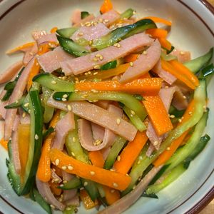 くだもの大好き🧡の作ってみた!投稿(【きゅうりとハムの中華和え】簡単中華サラダ♡副菜にぴったり♬)