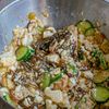 めんつゆ仕立ての豆腐ともずくのぶっかけ冷や汁風和えの工程2
