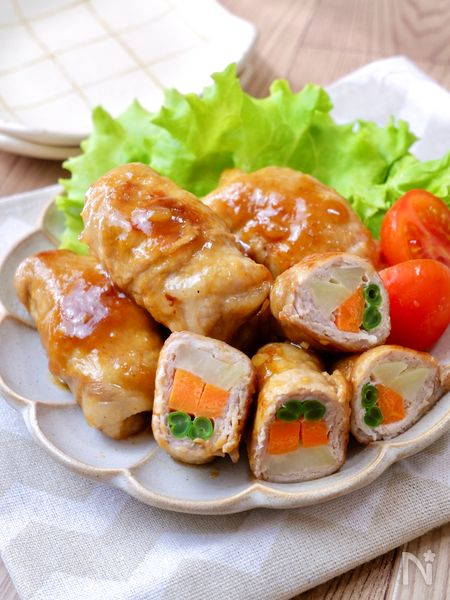 3色肉巻きの甘味噌照り焼き