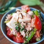 作り置きにも♪ツナと豆腐と彩り野菜の塩昆布和え