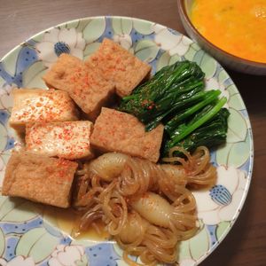 たりおの作ってみた!投稿(卵につけて召し上がれ♪しらたきと厚揚げのすき焼き風)