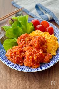 辛さほんのり♩鶏チリふわたま添え