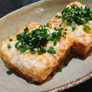 meguchiの作ってみた!投稿(絹厚揚げのキムチマヨチーズ焼き)