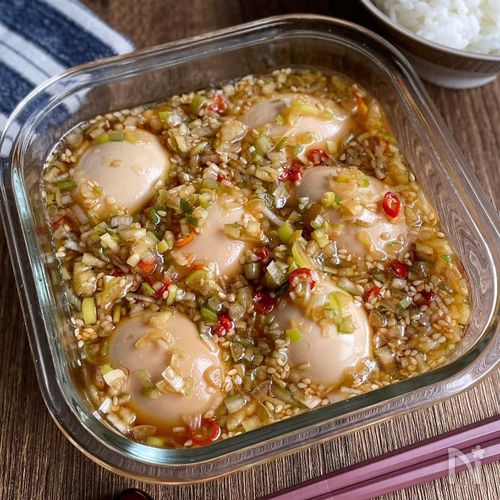漬けるだけでご飯がすすむ！我が家の定番「香味だれ味玉」