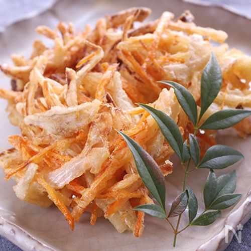 玉ねぎのかき揚げ 野菜だけでご馳走!