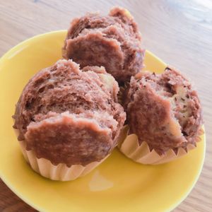 ミルクの作ってみた!投稿(チョコ未解禁のチビちゃんに♪米粉のバナナココア蒸しパン)
