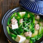 小松菜と豚団子の生姜鍋