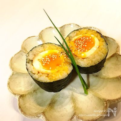 とろ〜り半熟♪味玉おむすび♡