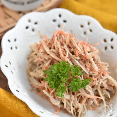 ごぼうときのこのごま味噌サラダ【作り置き】