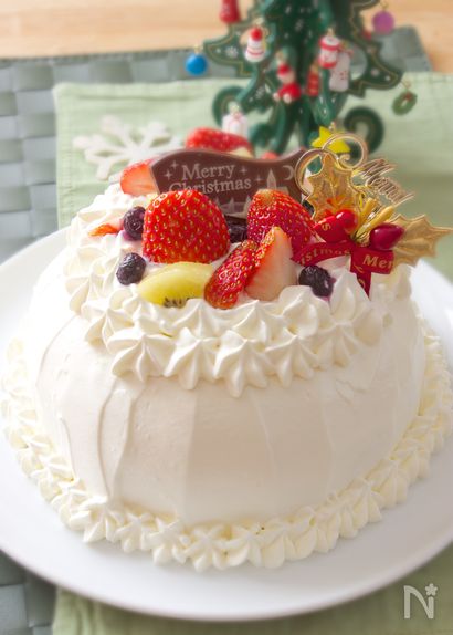 フライパンで作る★デコレーションホールケーキ