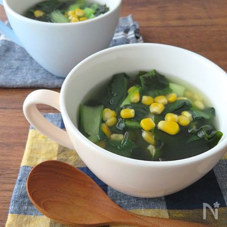 チンゲンサイとコーンのわかめスープ By 佐藤 加奈子 Kaana57 レシピサイト Nadia ナディア プロの料理家のおいしいレシピ