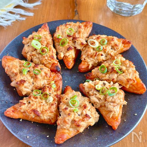 〖のせて焼くだけ〗プチお魚厚揚げのツナマヨ焼き