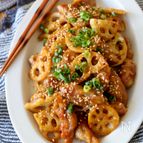 【食材2つ】豚こまと蓮根の味噌炒め