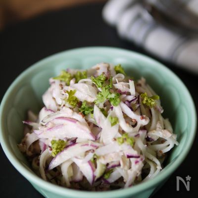 不思議な形の野菜【コールラビとツナのハニーマスタードサラダ】