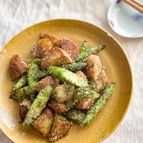 カリとろ♡新じゃがとアスパラの塩磯辺和え