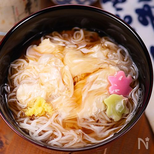ひんやりとろ~り🎐冷製あんかけ湯葉そうめん🥰
