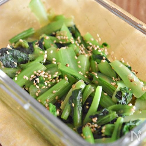 レンジで簡単!小松菜のわさび和え【作り置き】