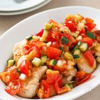 【鶏むね肉の夏野菜ソース】サラダ感覚で食べられる