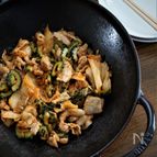 ゴーヤと豚バラ肉のさっぱりキムチ炒め