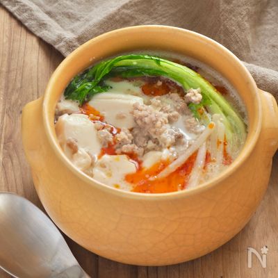 食べるスープ♫すくい豆腐の担々スープ