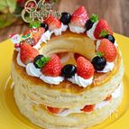 Xmasに♪いちごとブルーベリーのリースパイ