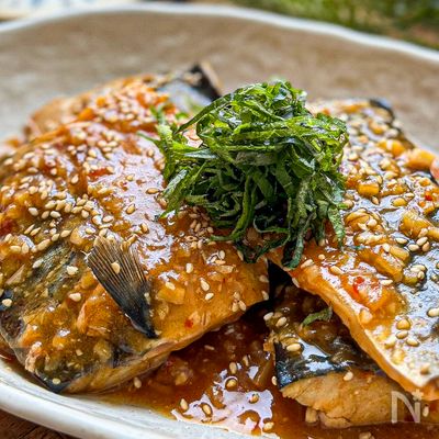 香味野菜たっぷり《鯖のピリ辛♡味噌煮》