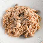 生クリームなし！肉なしで濃厚♪きのこの豆乳クリームパスタ