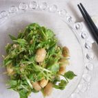 【包丁不要】豆苗と大豆のごま酢和え