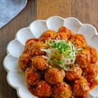 揚げずにヘルシー♪えのき豚団子の甘酢あん