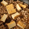 小松菜と厚揚げのそぼろ煮の工程3