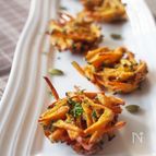冷凍して揚げる！細切りカボチャのスパイシーかきあげ