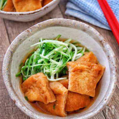 5分でパパッと!甘辛きつねと水菜のさっと煮