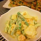 アスパラと卵でシーザー風サラダ♪