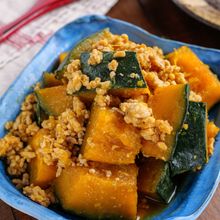 【フライパンで簡単】かぼちゃのそぼろ煮☆ご飯もいけちゃう