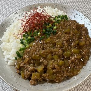 楽ラク手抜キッチン🐶🐾の作ってみた!投稿(材料ふたつ！とろ旨【なすとひき肉のあんかけごはん】)