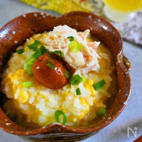味噌でコクうま！あっさり鶏たま雑炊【腸活レシピ】