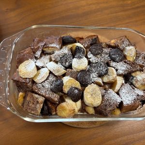 こむぎの作ってみた!投稿(贅沢な甘さ♡チョコバナナのココアパンプディング)