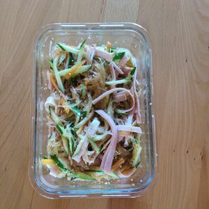 天丼かぁちゃんの作ってみた!投稿(レンジ&ワンボウル『中華風春雨サラダ』お総菜屋さんのあの味♡)