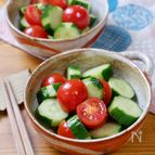 家にある調味料で♪『ミニトマトときゅうりの簡単サラダ』