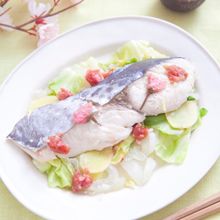 さわらと春野菜のレンジ蒸し