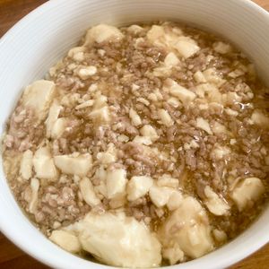 ゆかりの作ってみた!投稿(豆腐とひき肉の中華あんかけ丼【#包丁不要 #ヘルシー】)