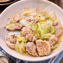 【白菜と鶏肉の旨塩煮】食材2つで簡単！節約ヘルシーおかず♡