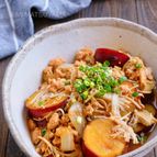 鶏ひき肉とさつまいもの肉じゃが