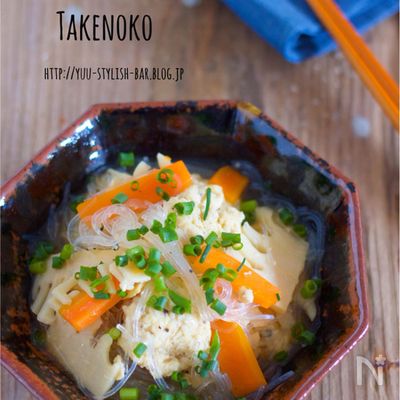 汁まで飲み干したい♡『たけのことふわふわ鶏団子の中華春雨煮』