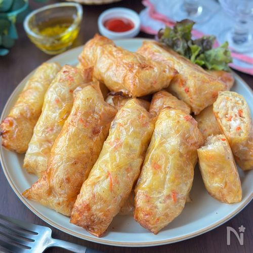 【ライスペーパーチキンパイ】節約/かさまし